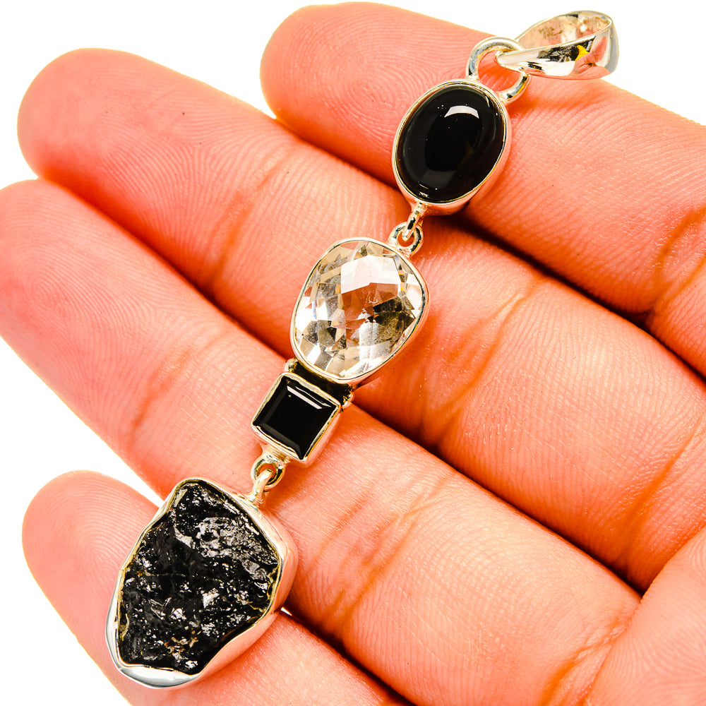 Black Tourmaline Pendants handcrafted by Anasilvercos - PD13468