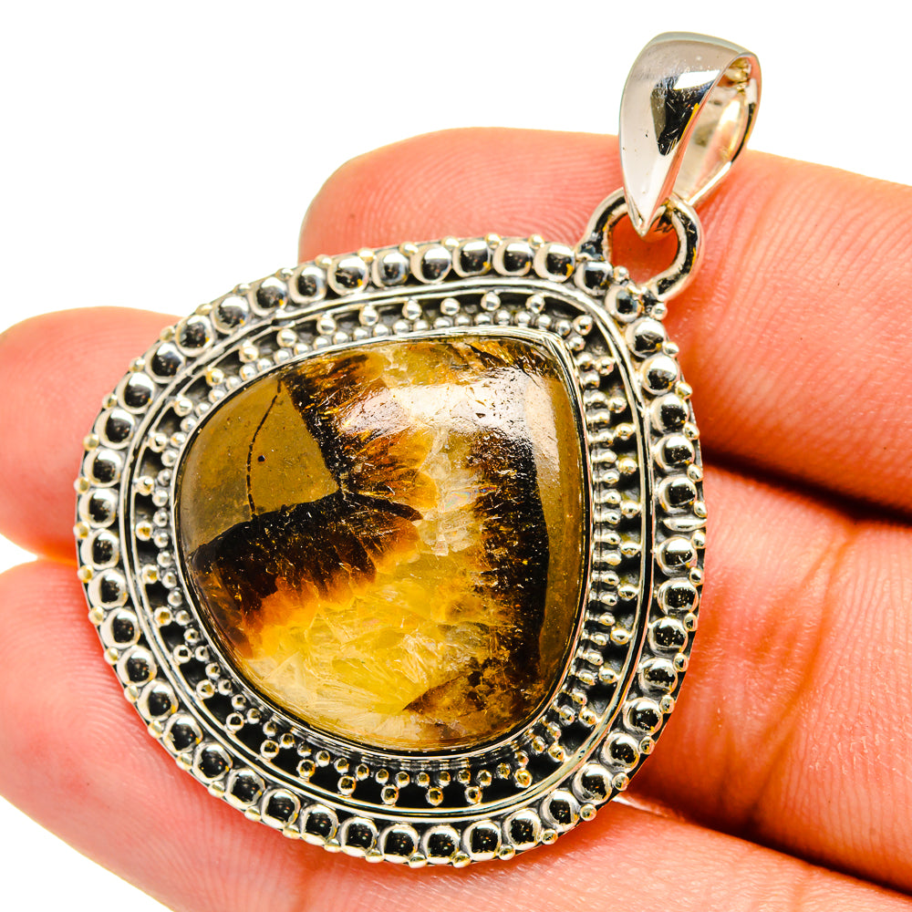 Septarian Nodule Pendants handcrafted by Anasilvercos - PD13478