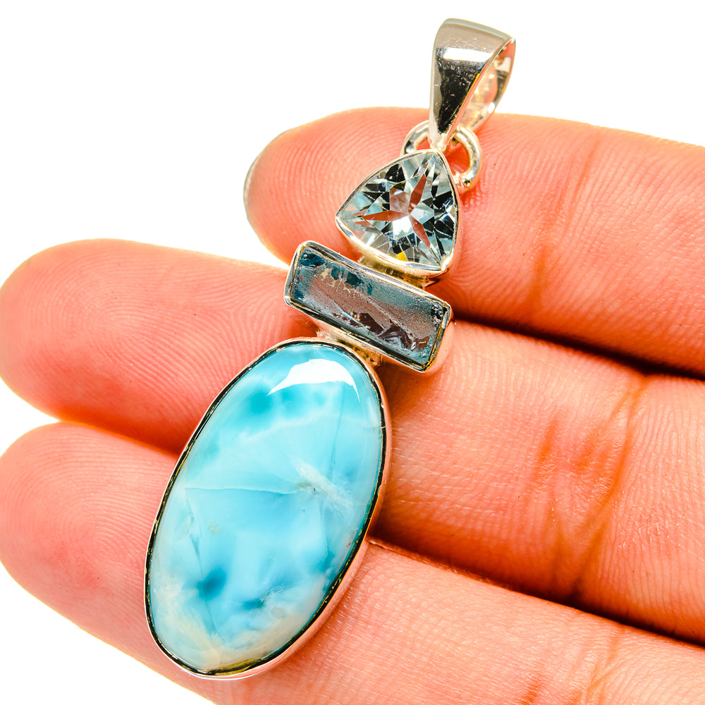 Larimar Pendants handcrafted by Anasilvercos - PD13481