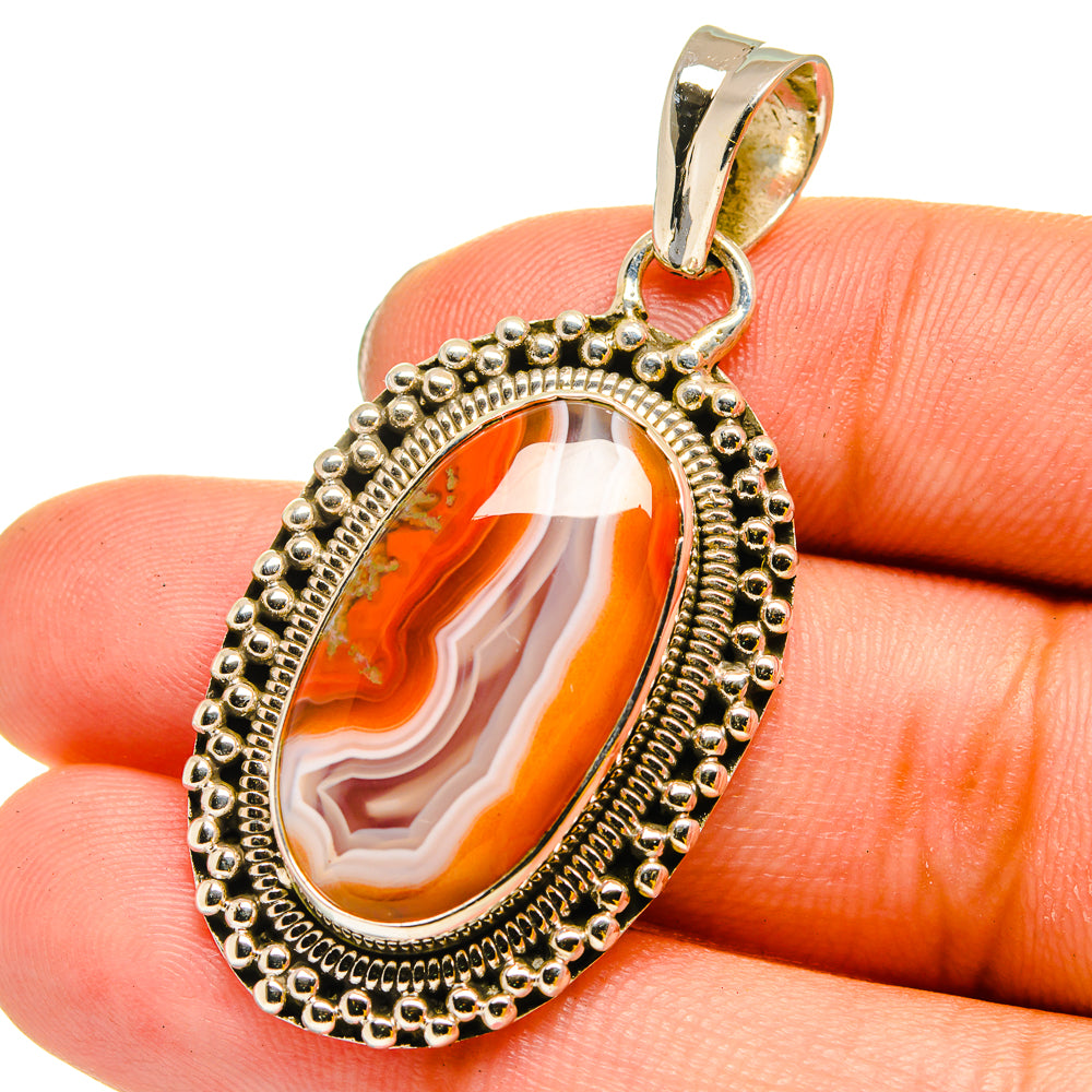 Botswana Agate Pendants handcrafted by Anasilvercos - PD13485