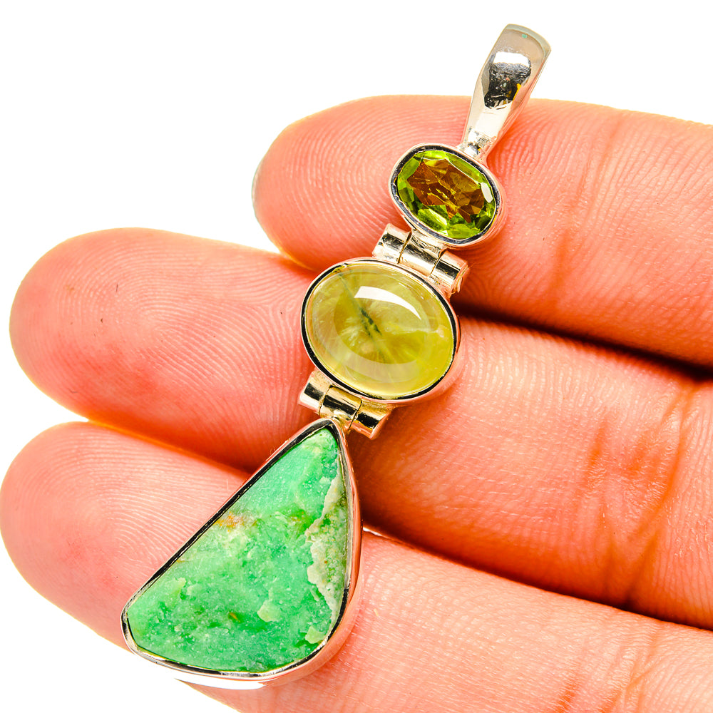 Chrysoprase Pendants handcrafted by Anasilvercos - PD13492