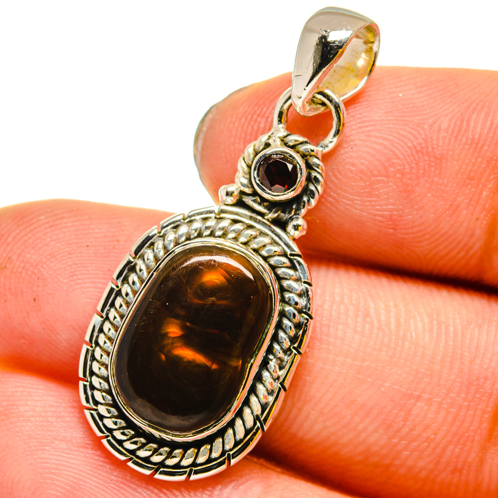 Mexican Fire Agate Pendants handcrafted by Anasilvercos - PD13504