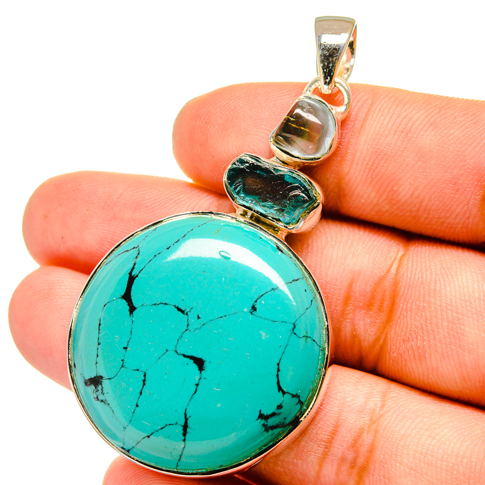 Tibetan Turquoise Pendants handcrafted by Anasilvercos - PD13517