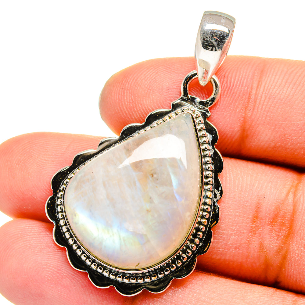Rainbow Moonstone Pendants handcrafted by Anasilvercos - PD13520