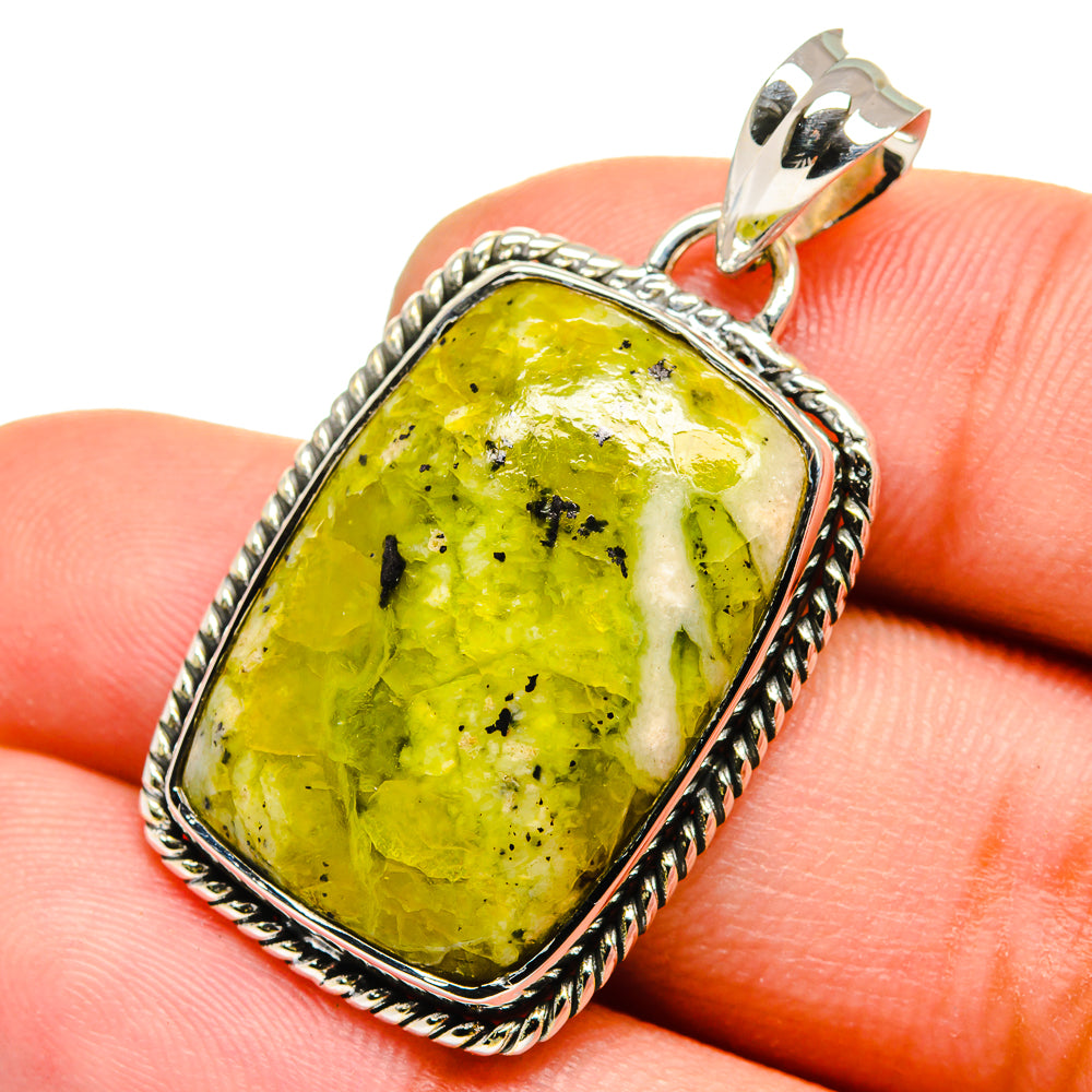 African Green Opal Pendants handcrafted by Anasilvercos - PD13525