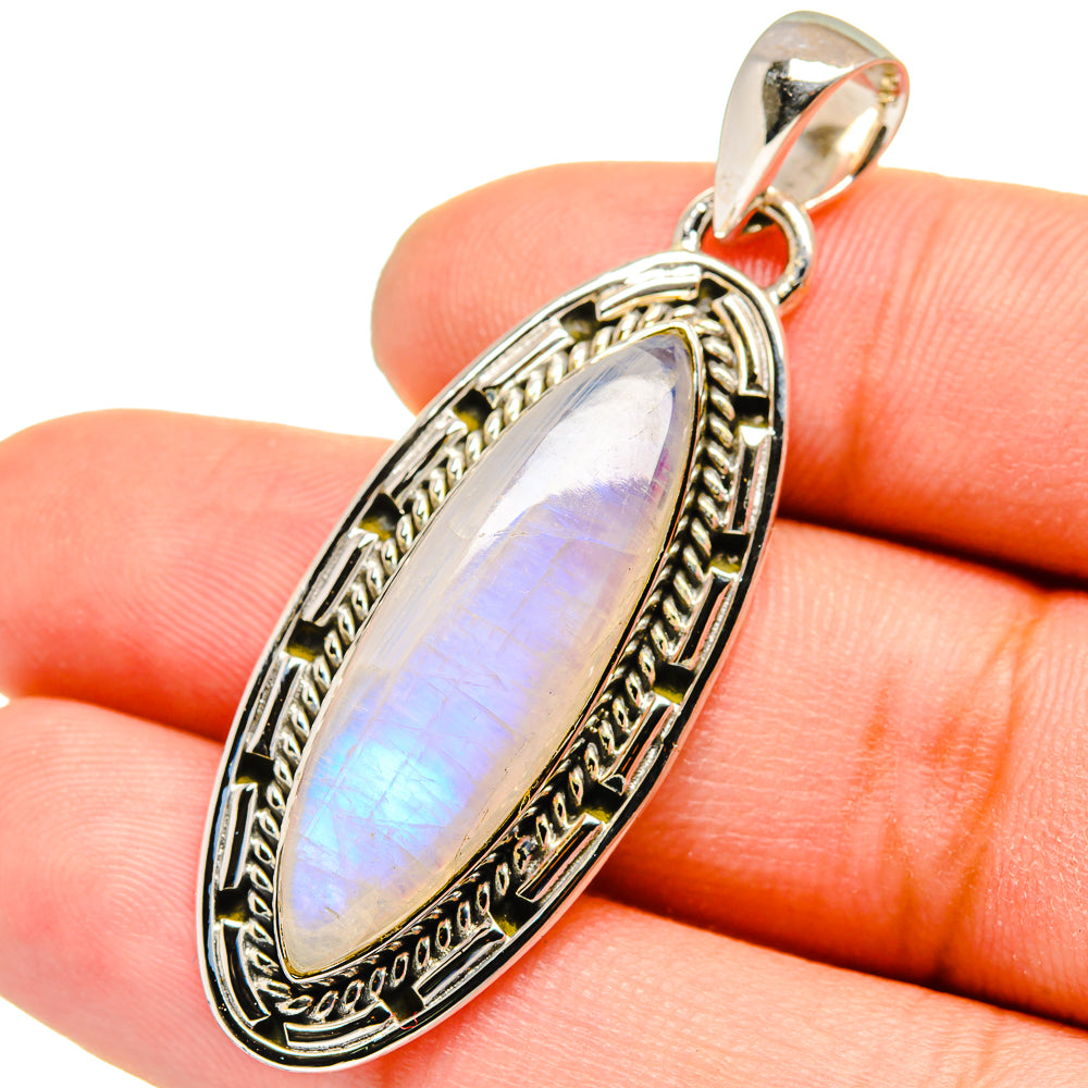 Rainbow Moonstone Pendants handcrafted by Anasilvercos - PD13531