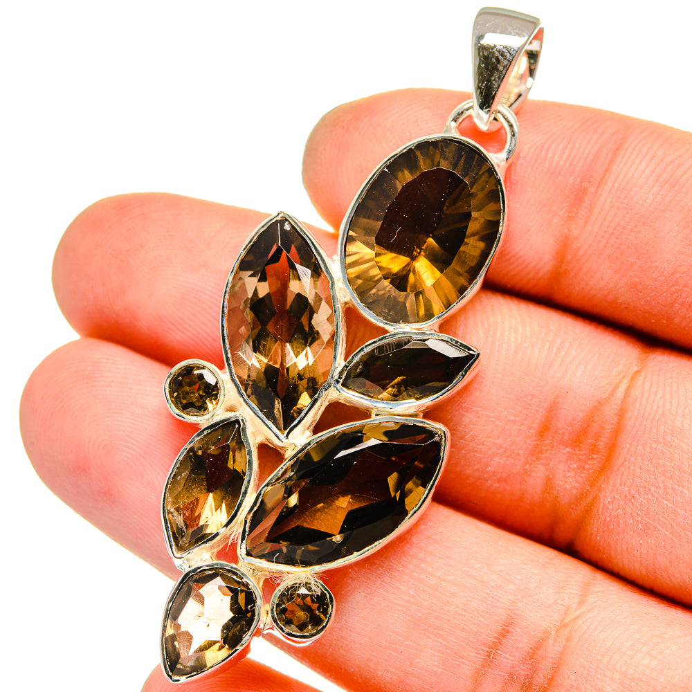 Smoky Quartz Pendants handcrafted by Anasilvercos - PD13536