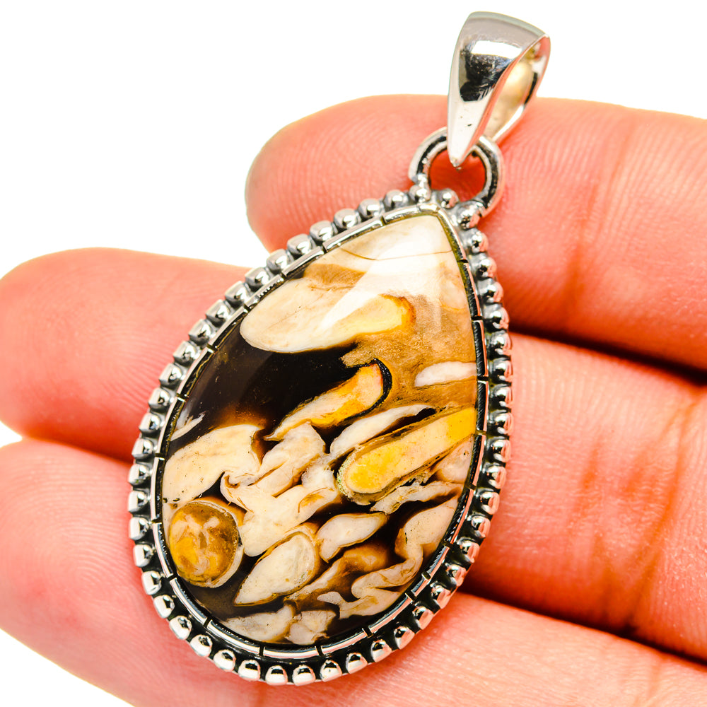 Peanut Wood Jasper Pendants handcrafted by Anasilvercos - PD13545