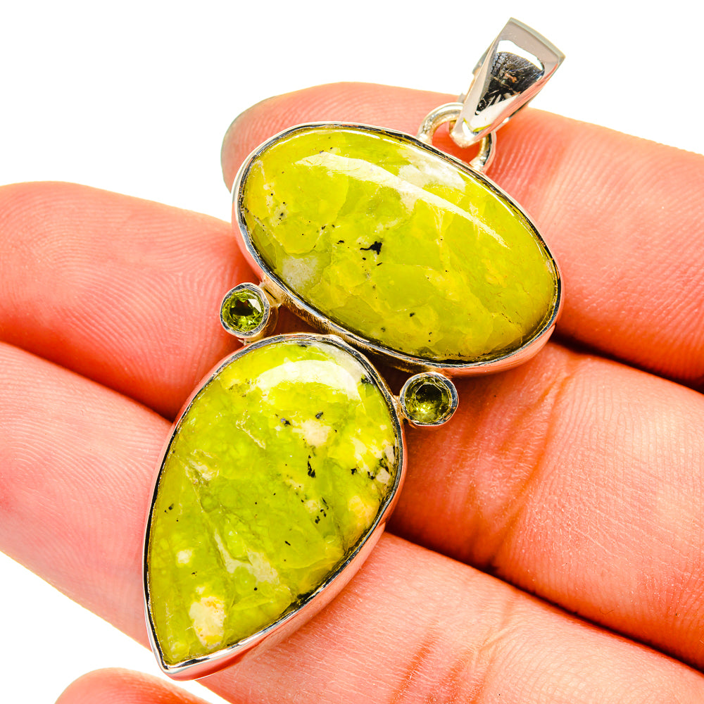 African Green Opal, Peridot Pendants handcrafted by Anasilvercos - PD13549