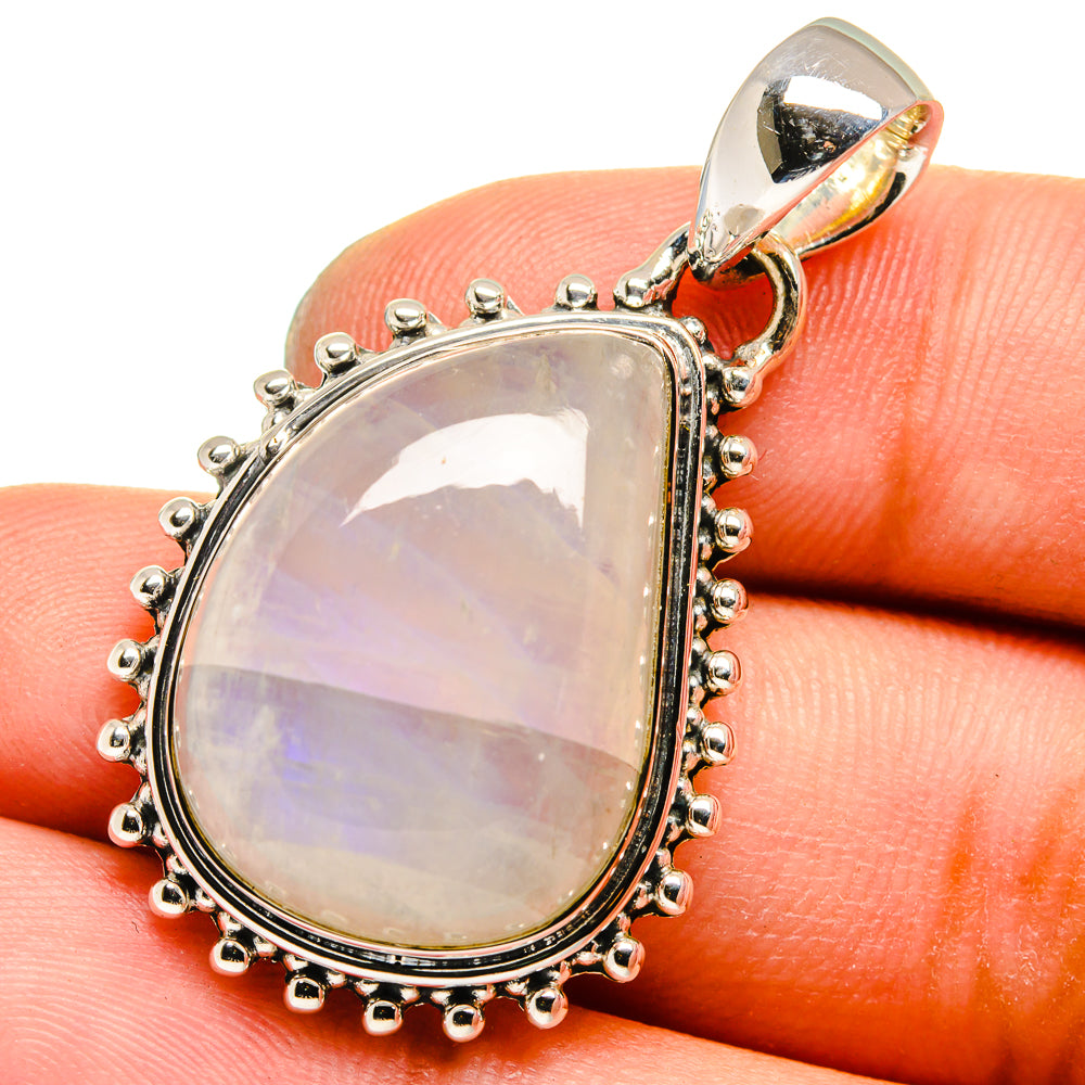Rainbow Moonstone Pendants handcrafted by Anasilvercos - PD13557