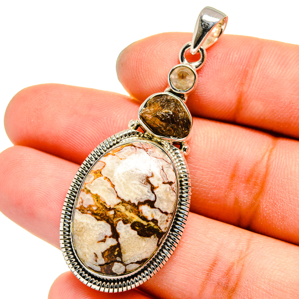 Wild Horse Jasper, Citrine, Rose Quartz Pendants handcrafted by Anasilvercos - PD13559