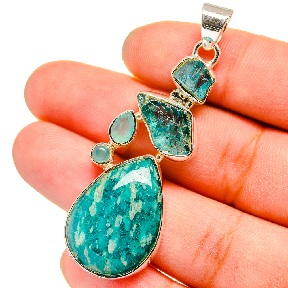 Amazonite, Apatite Pendants handcrafted by Anasilvercos - PD13580