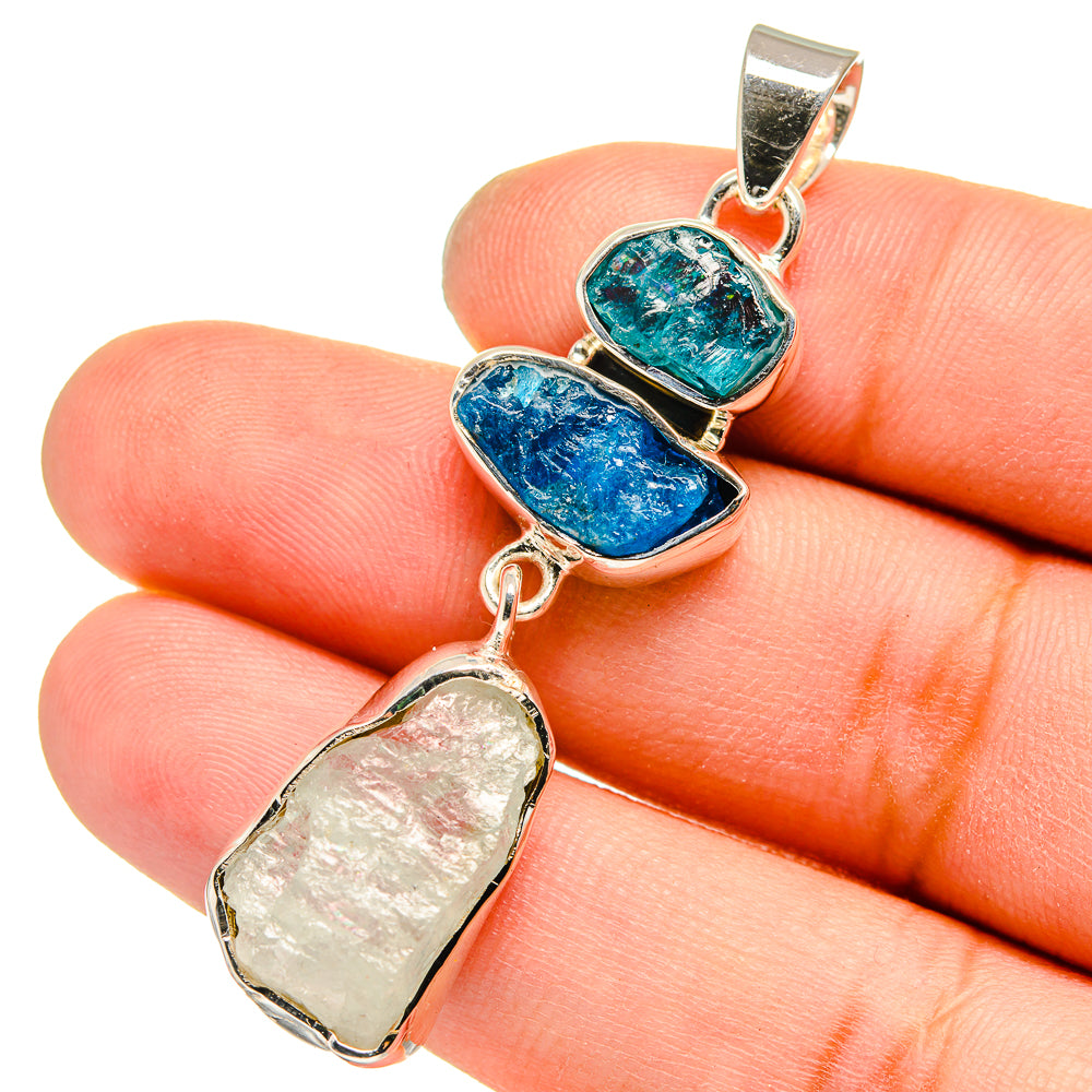 Aquamarine, Apatite Pendants handcrafted by Anasilvercos - PD13585