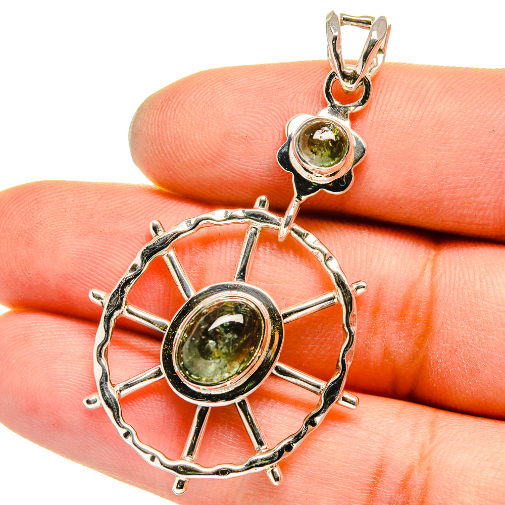 Green Tourmaline Pendants handcrafted by Anasilvercos - PD13615