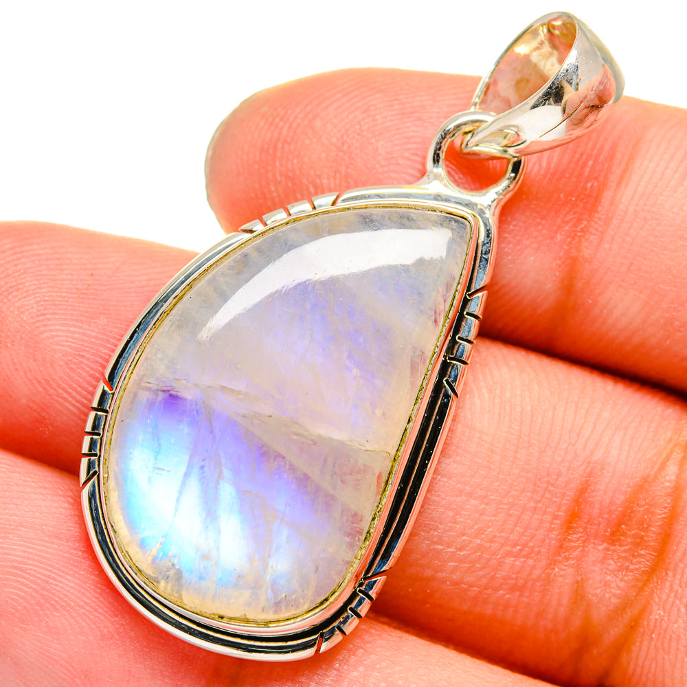 Rainbow Moonstone Pendants handcrafted by Anasilvercos - PD13625