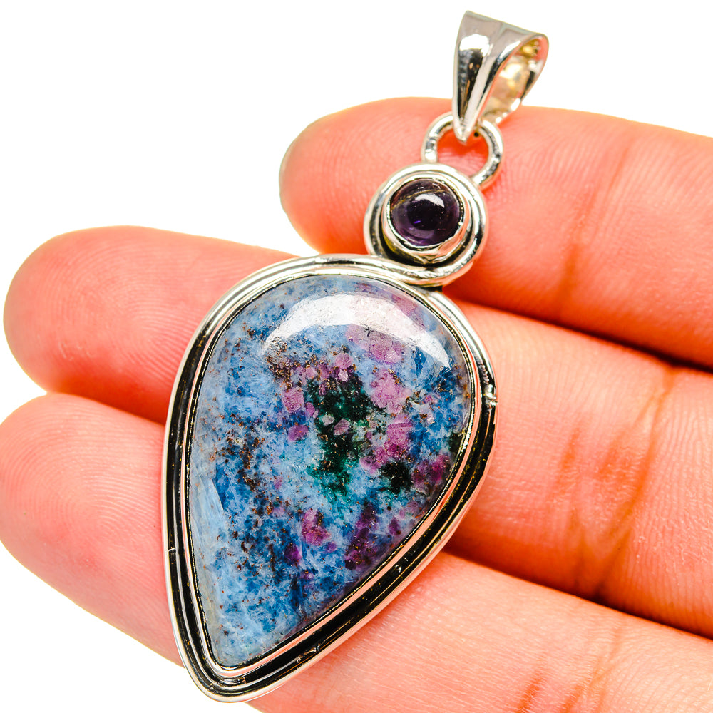 Ruby Fuchsite, Tanzanite Pendants handcrafted by Anasilvercos - PD13628