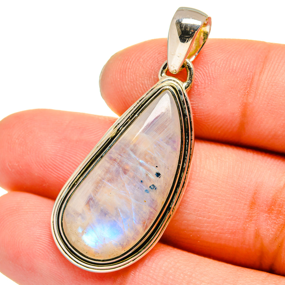 Rainbow Moonstone Pendants handcrafted by Anasilvercos - PD13669