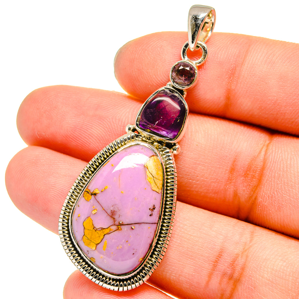 Phosphosiderite, Amethyst Pendants handcrafted by Anasilvercos - PD13685