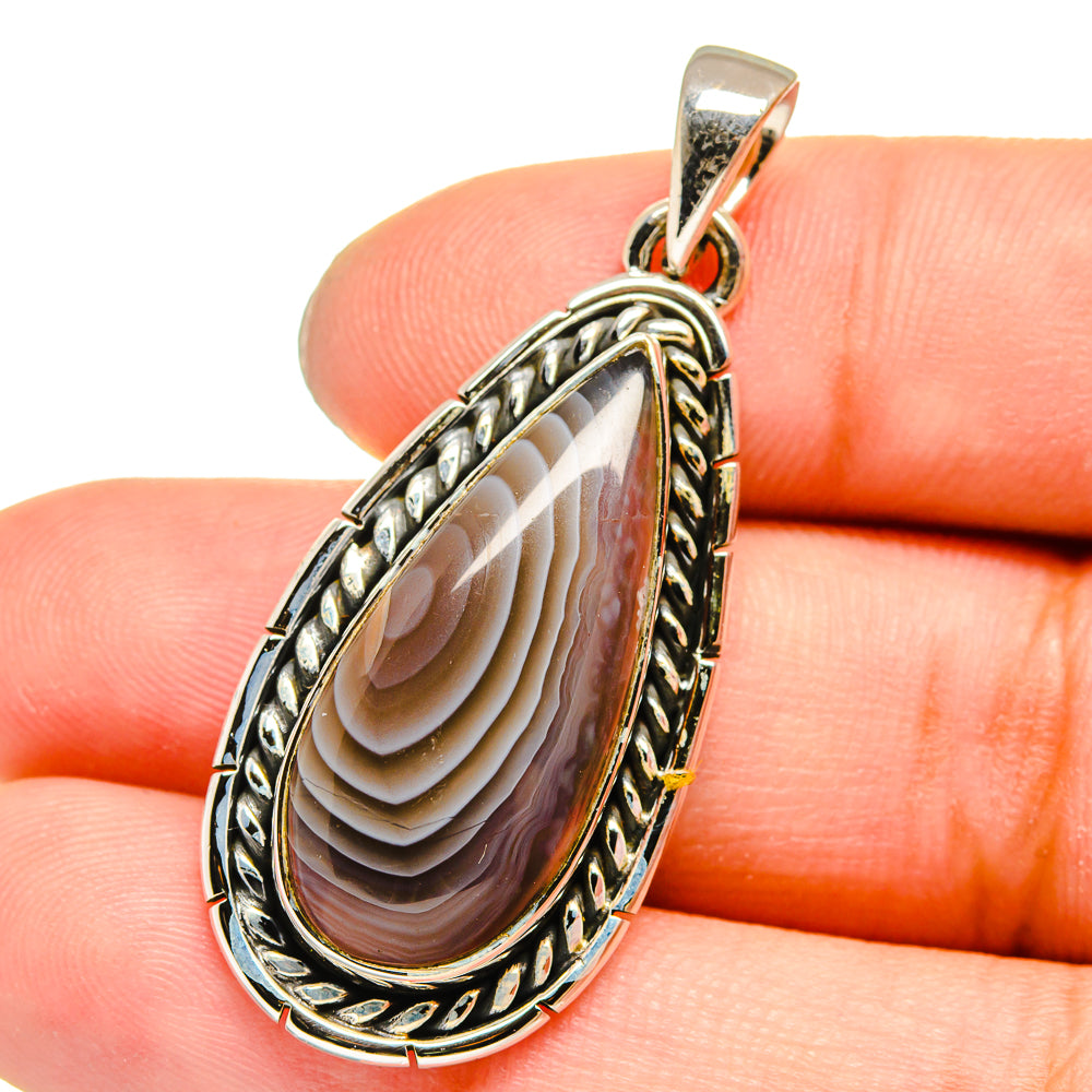 Botswana Agate Pendants handcrafted by Anasilvercos - PD13692