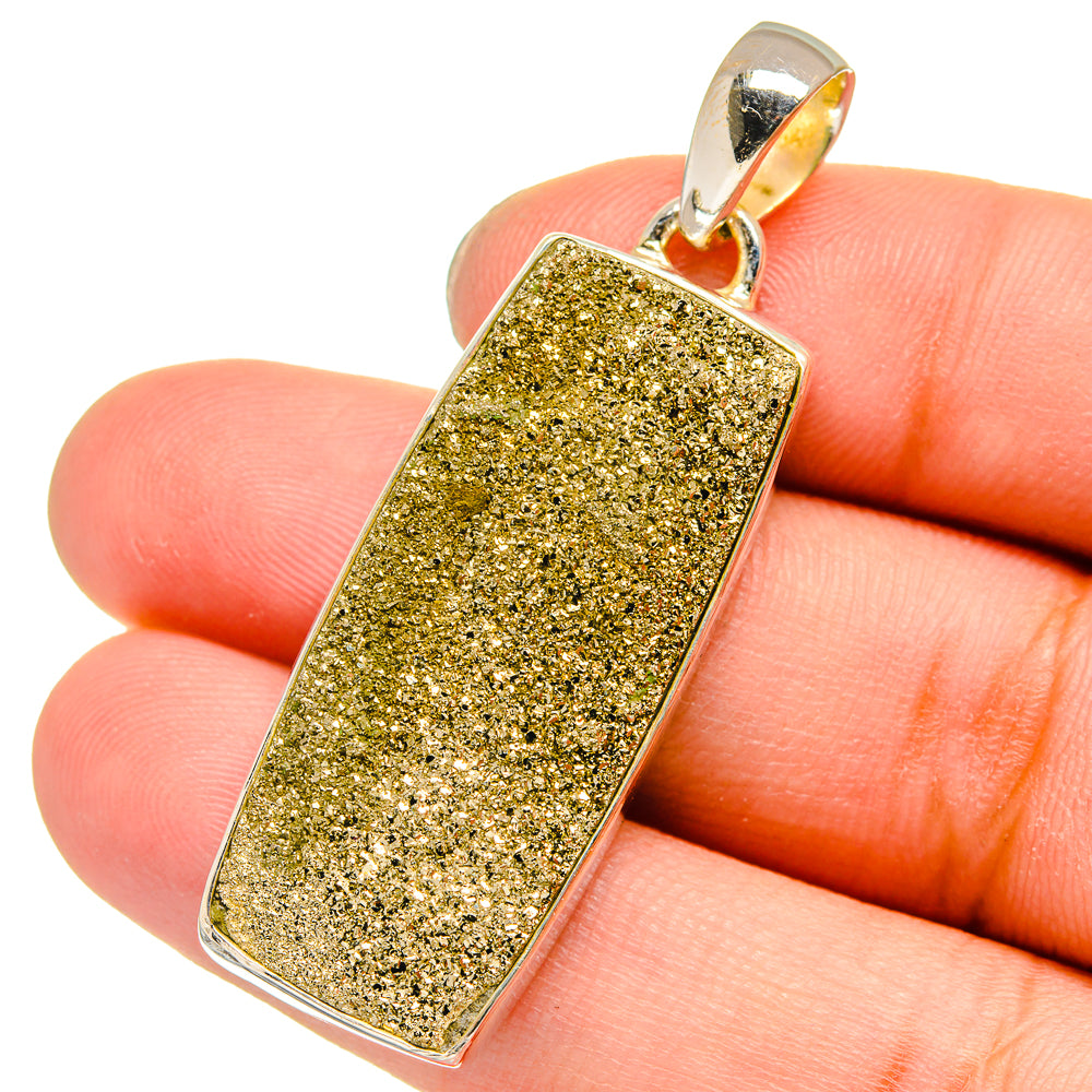 Spectro Pyrite Druzy Pendants handcrafted by Anasilvercos - PD13696
