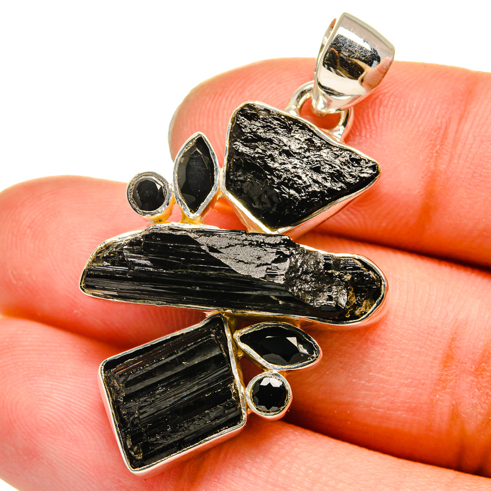 Black Tourmaline Pendants handcrafted by Anasilvercos - PD13697