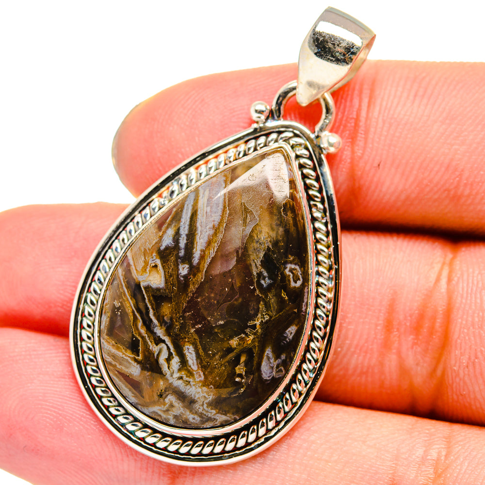 Turkish Tube Agate Pendants handcrafted by Anasilvercos - PD13721