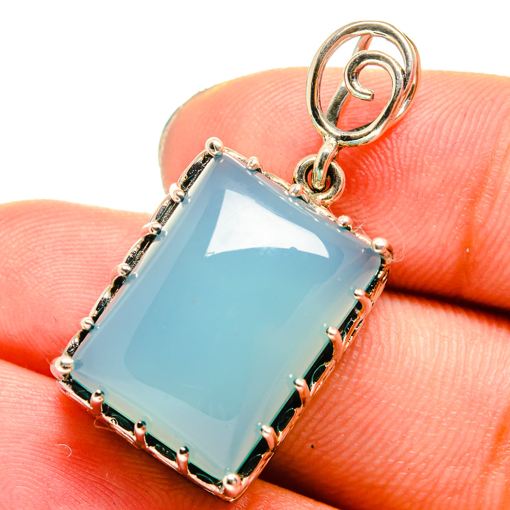 Aqua Chalcedony Pendants handcrafted by Anasilvercos - PD13743