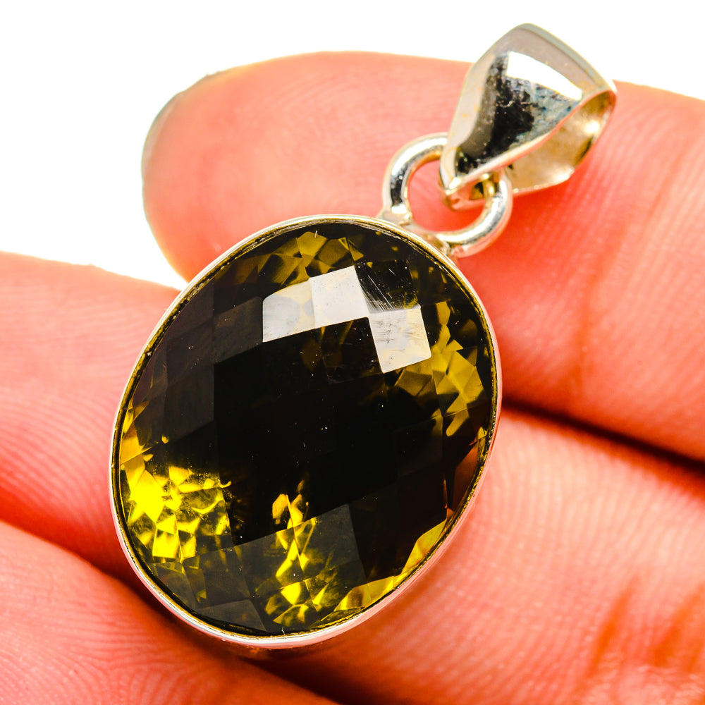 Olive Quartz Pendants handcrafted by Anasilvercos - PD13764