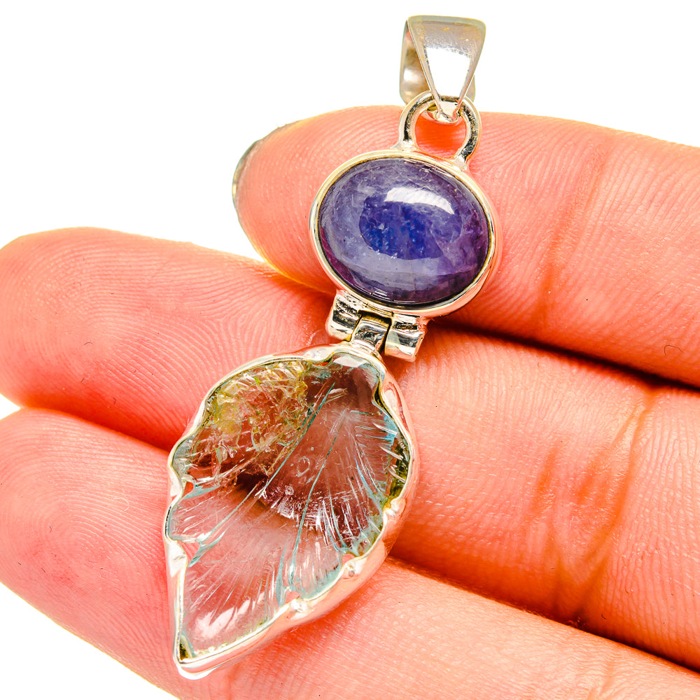Aquamarine, Tanzanite Pendants handcrafted by Anasilvercos - PD13766