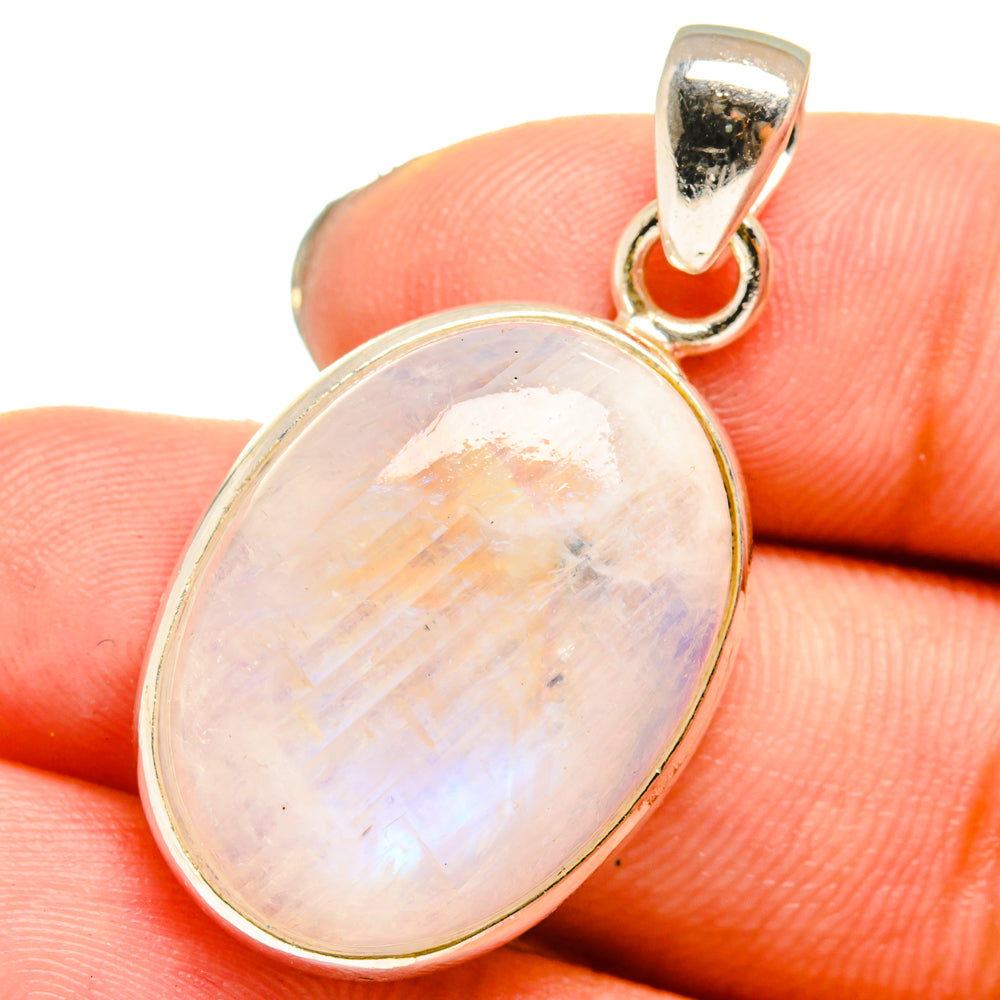 Rainbow Moonstone Pendants handcrafted by Anasilvercos - PD13775