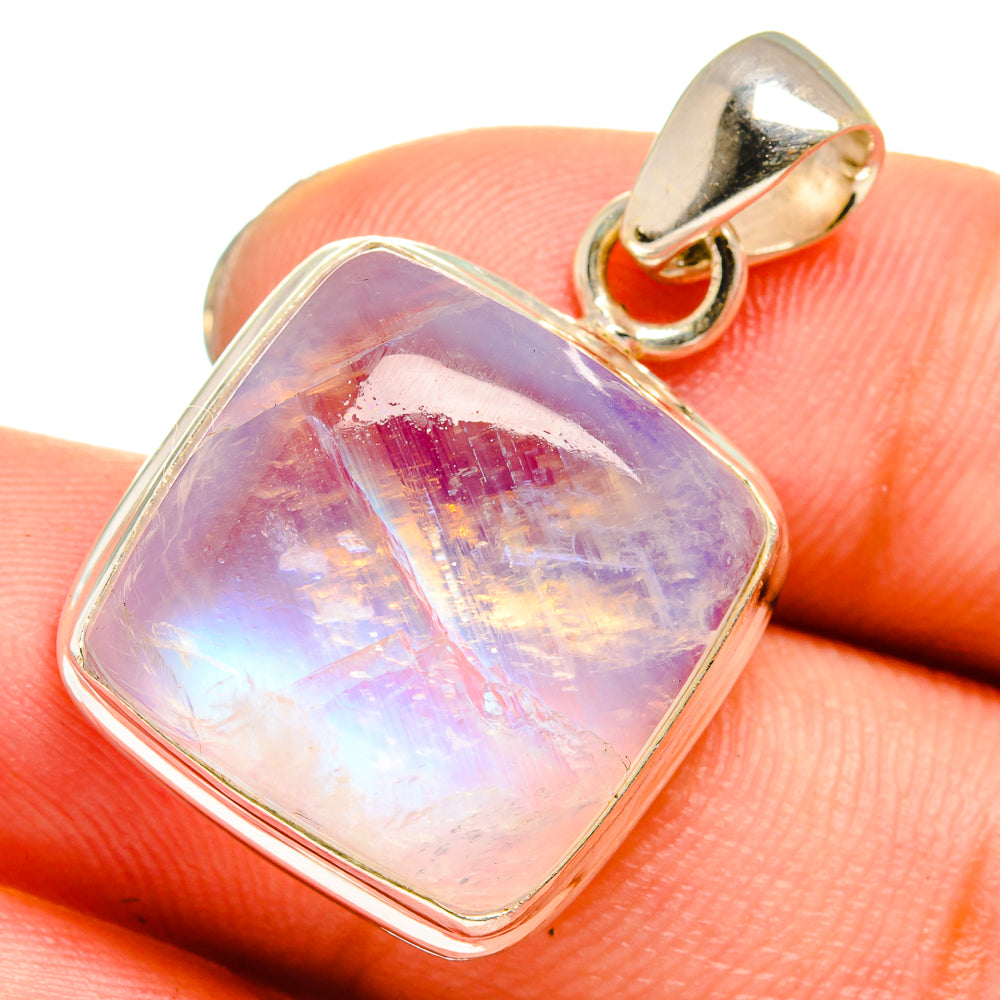 Rainbow Moonstone Pendants handcrafted by Anasilvercos - PD13779