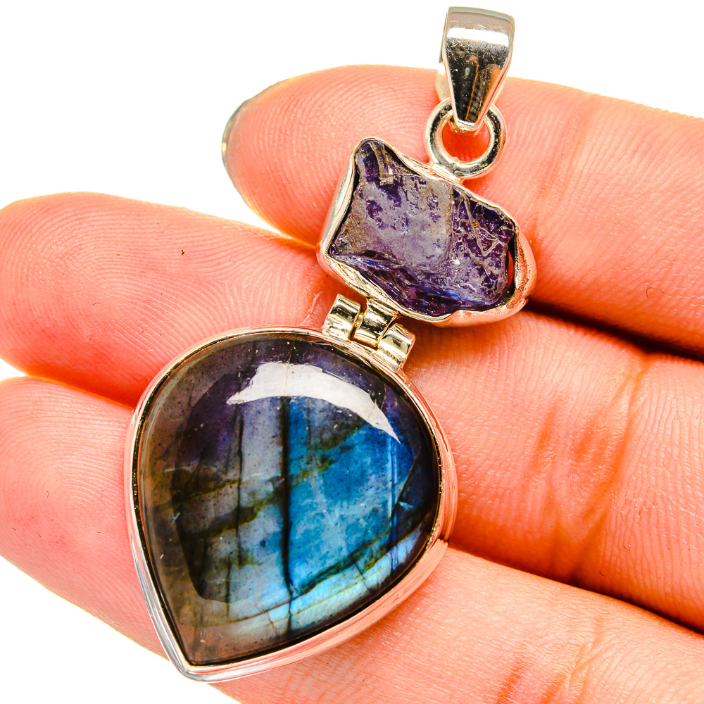 Labradorite, Tanzanite Pendants handcrafted by Anasilvercos - PD13782
