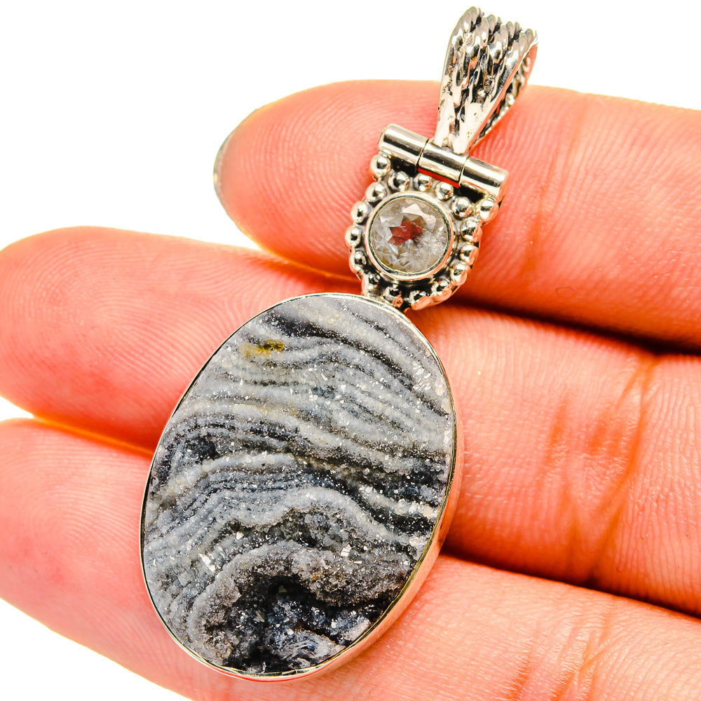 Desert Druzy, White Quartz Pendants handcrafted by Anasilvercos - PD13793