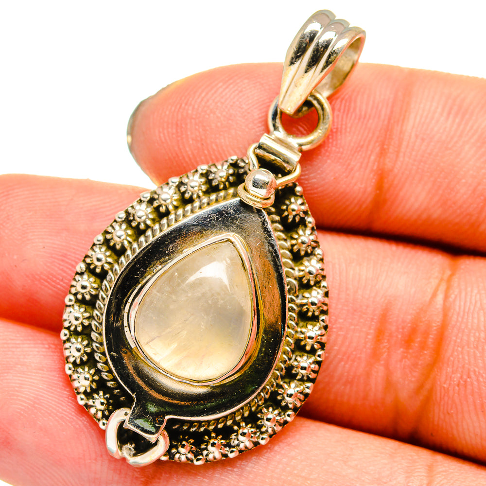 Rainbow Moonstone Pendants handcrafted by Anasilvercos - PD13797