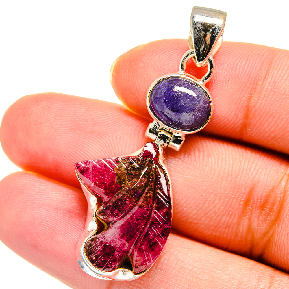 Pink Tourmaline Pendants handcrafted by Anasilvercos - PD13822