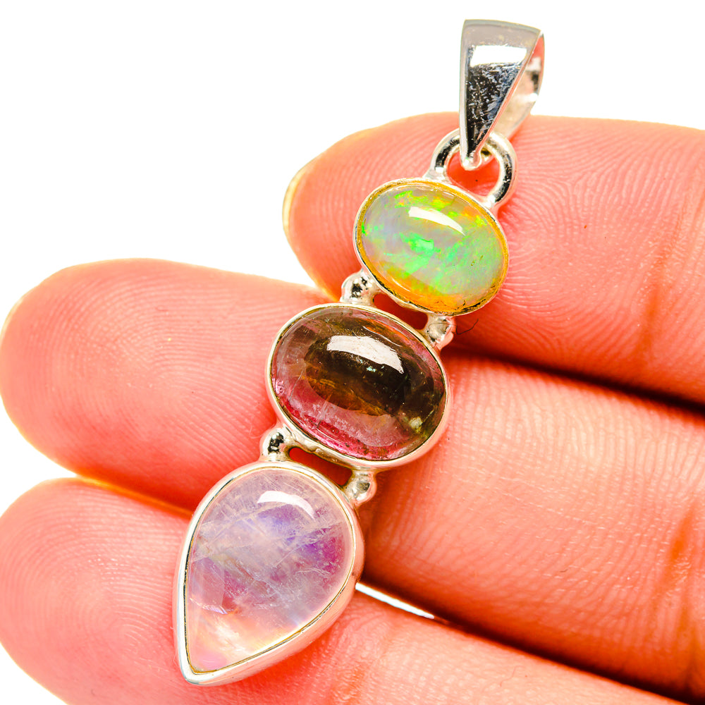 Rainbow Moonstone Pendants handcrafted by Anasilvercos - PD13843