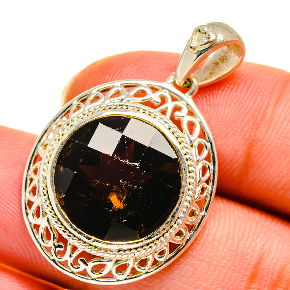 Smoky Quartz Pendants handcrafted by Anasilvercos - PD13847