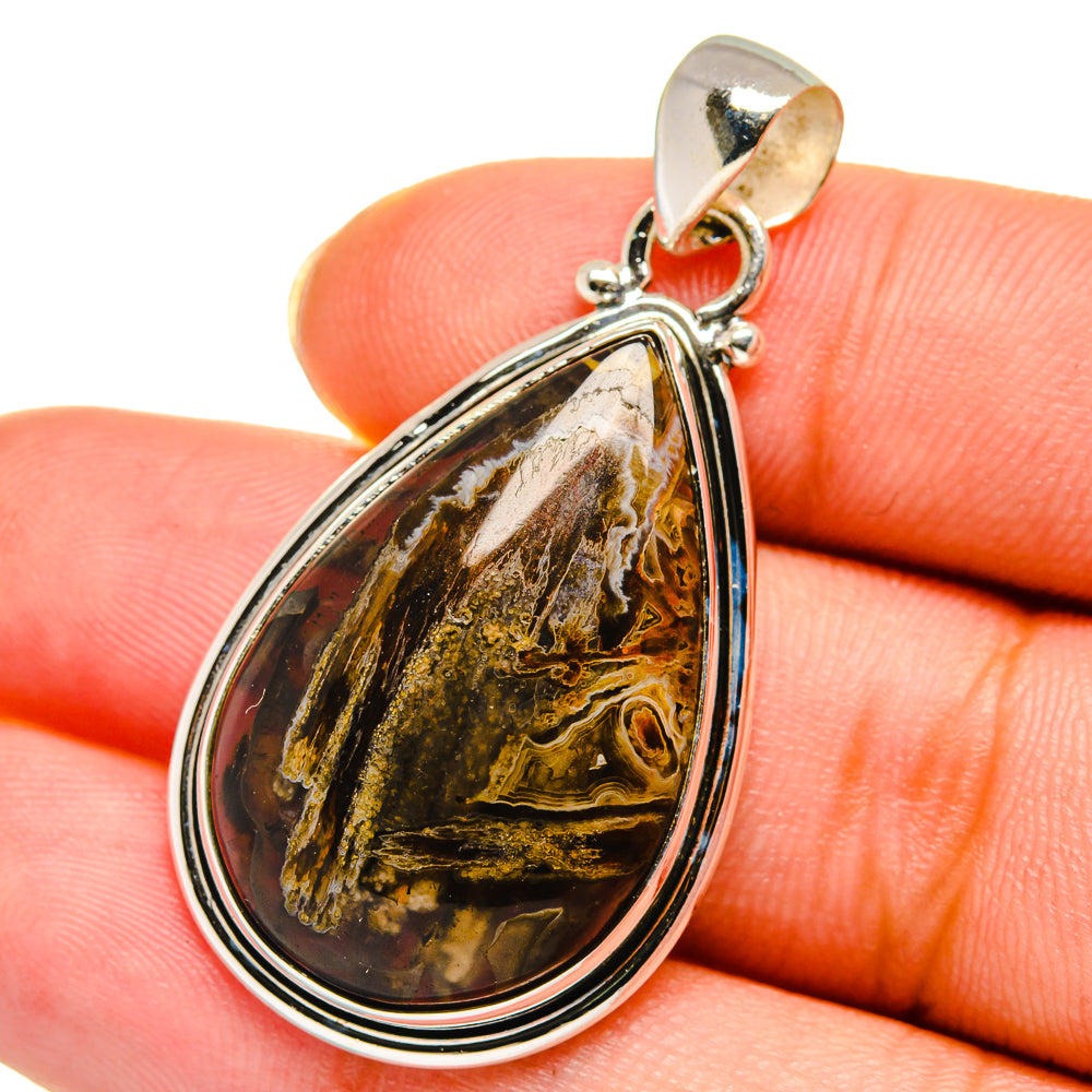 Turkish Tube Agate Pendants handcrafted by Anasilvercos - PD13879