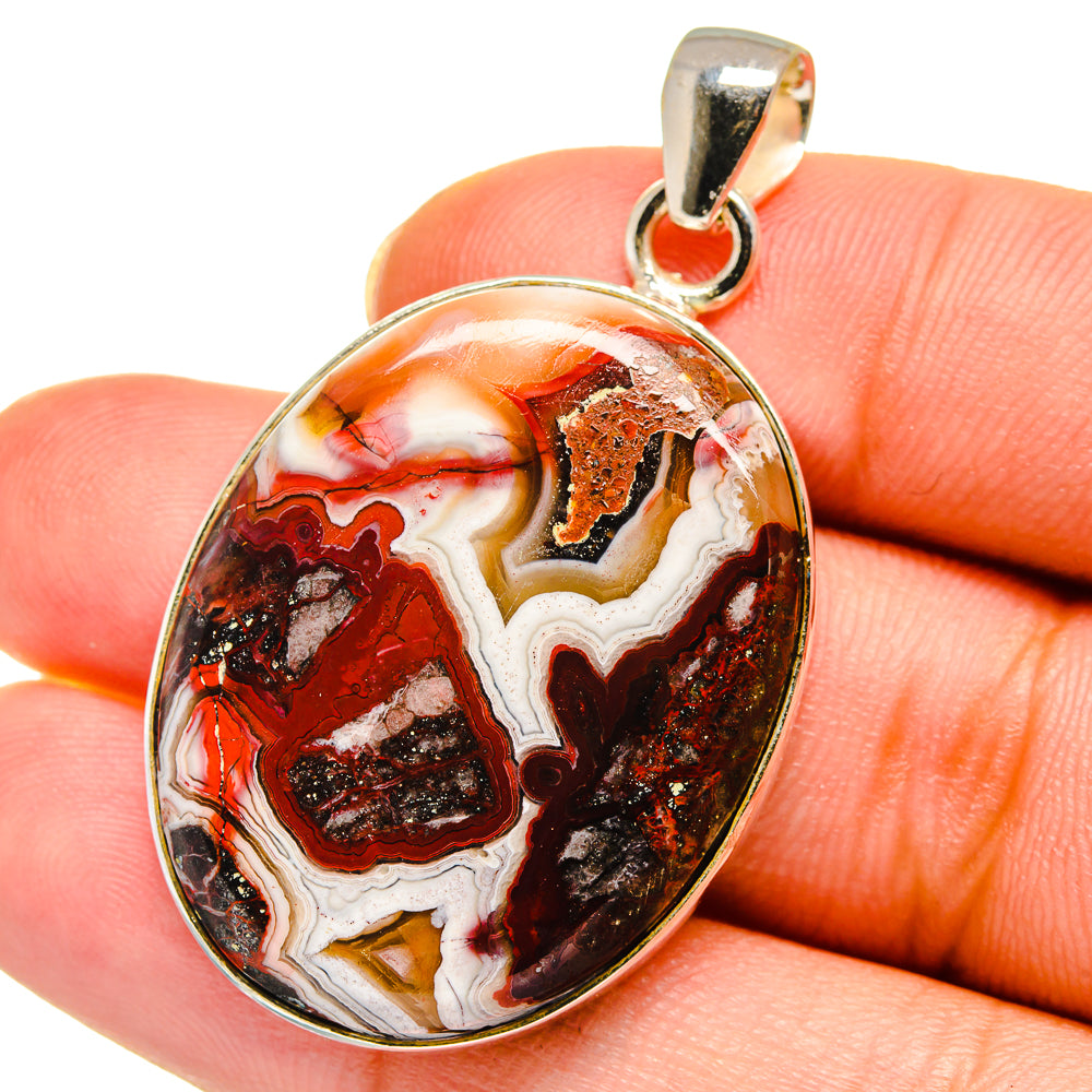 Crazy Lace Agate Pendants handcrafted by Anasilvercos - PD13880