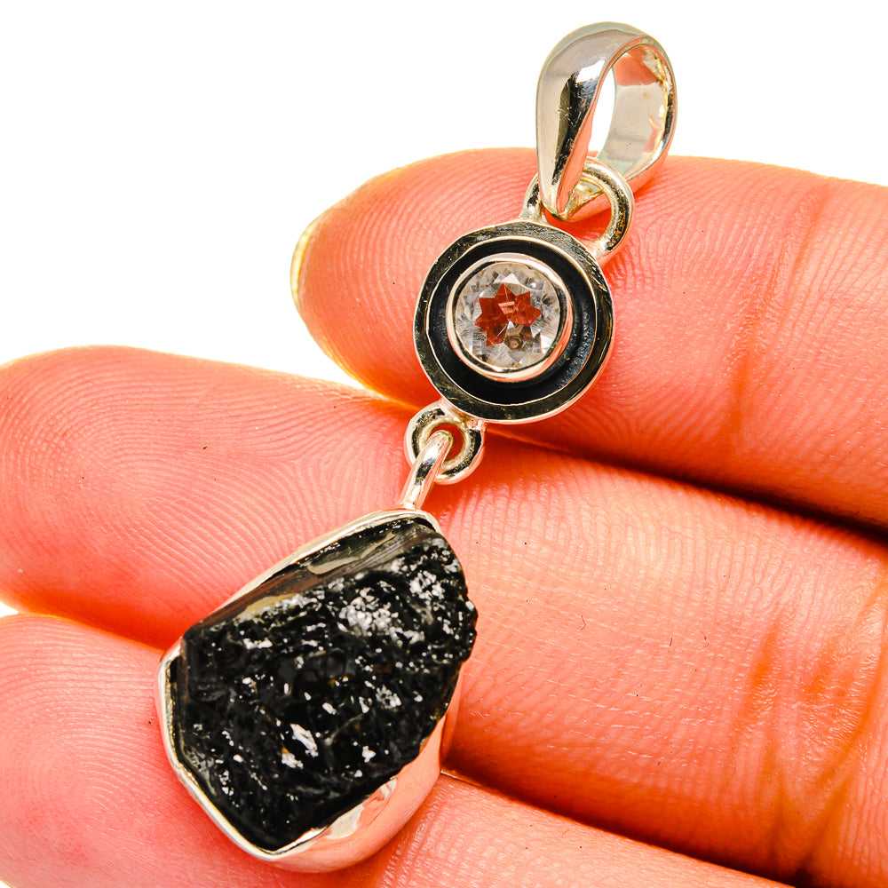 Black Tourmaline Pendants handcrafted by Anasilvercos - PD13898