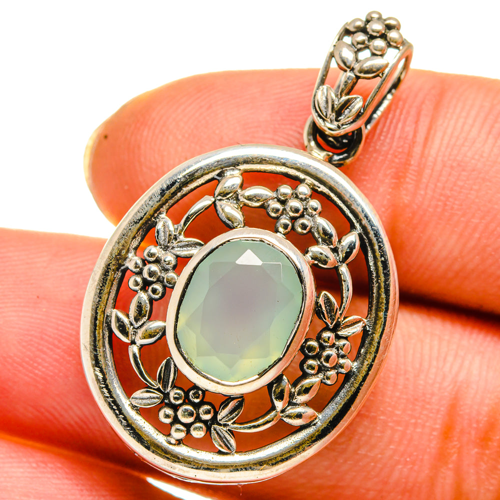 Aqua Chalcedony Pendants handcrafted by Anasilvercos - PD13914