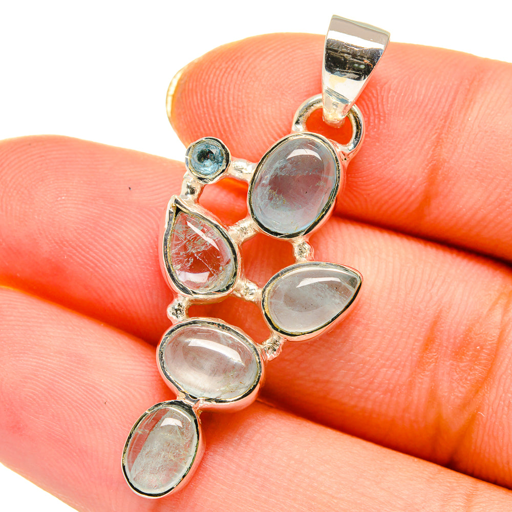 Aquamarine, Blue Topaz Pendants handcrafted by Anasilvercos - PD13968