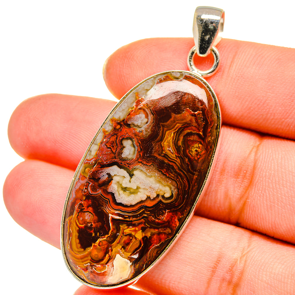 Crazy Lace Agate Pendants handcrafted by Anasilvercos - PD13974