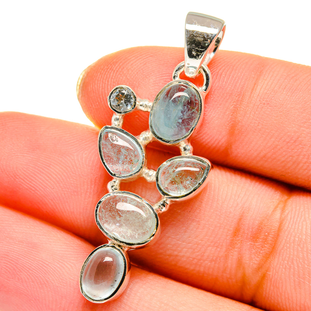 Aquamarine, Blue Topaz Pendants handcrafted by Anasilvercos - PD13976