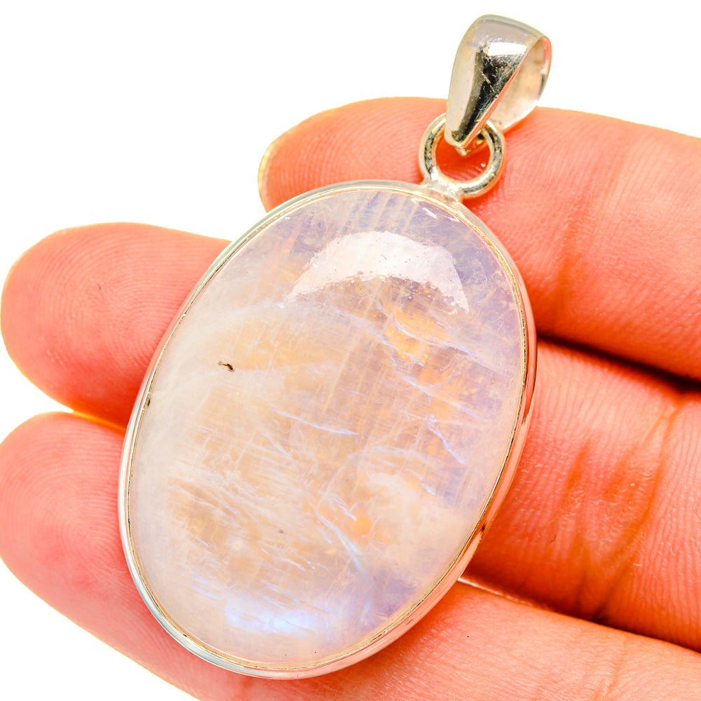 Rainbow Moonstone Pendants handcrafted by Anasilvercos - PD13998