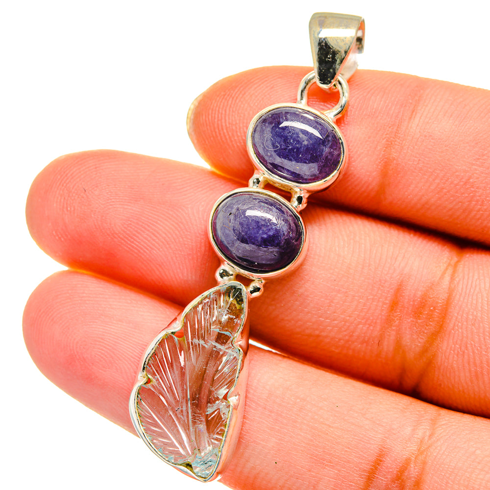 Aquamarine, Tanzanite Pendants handcrafted by Anasilvercos - PD13999