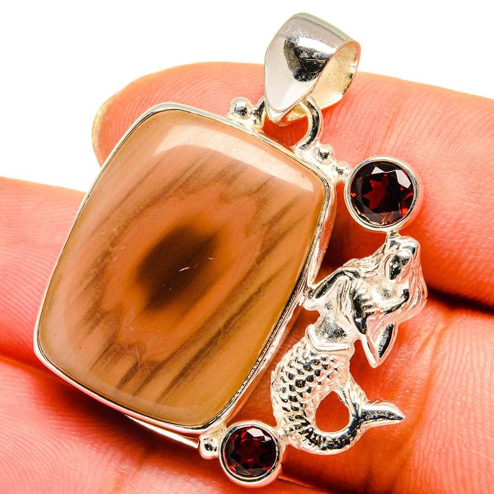 Imperial Jasper, Garnet Pendants handcrafted by Anasilvercos - PD14001
