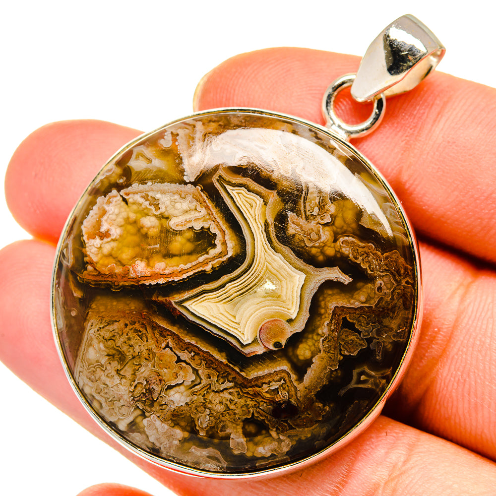 Plume Agate Pendants handcrafted by Anasilvercos - PD14015