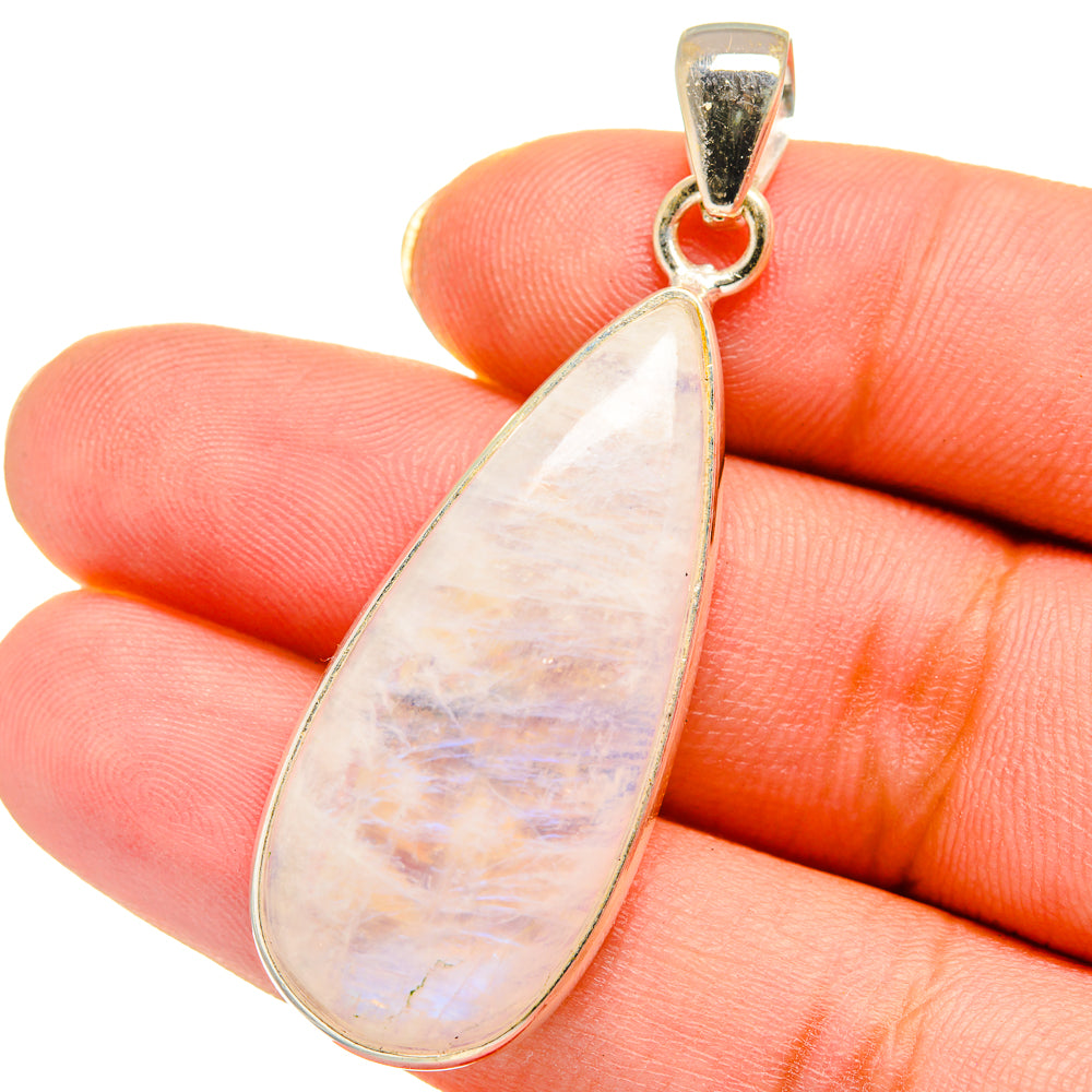 Rainbow Moonstone Pendants handcrafted by Anasilvercos - PD14019