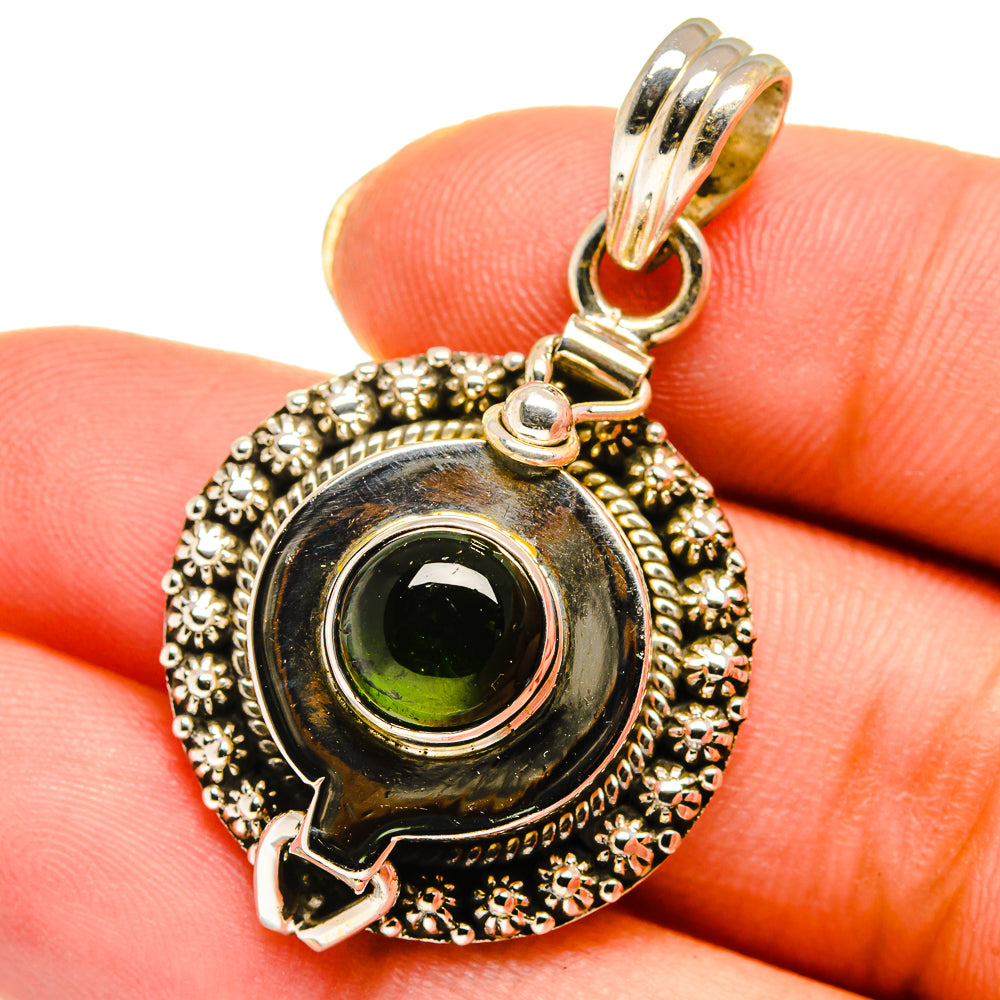 Green Tourmaline Pendants handcrafted by Anasilvercos - PD14032
